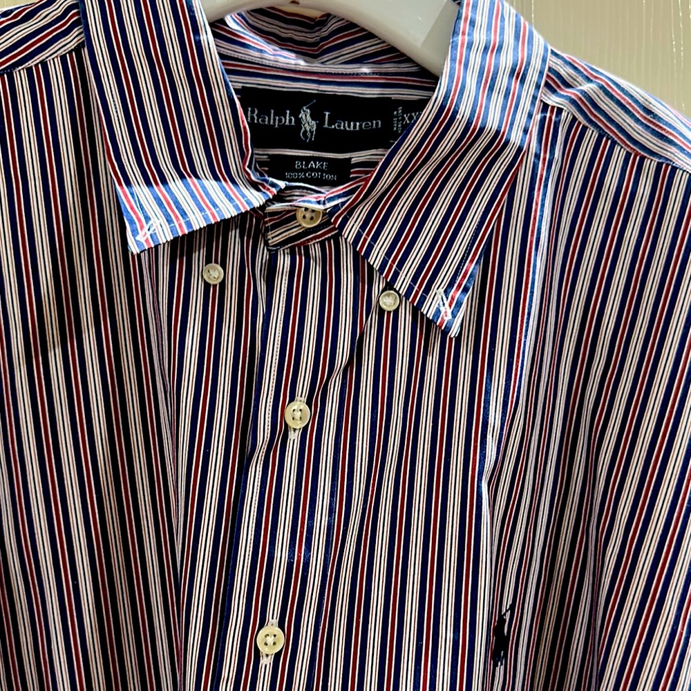 Ralph Lauren Men's Striped Shirt - Blue and Red 05